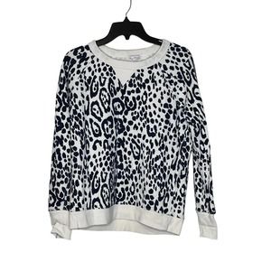 Gap Cotton Pullover Sweatshirt Women Small Leopard Print Long Sleeve Crewneck